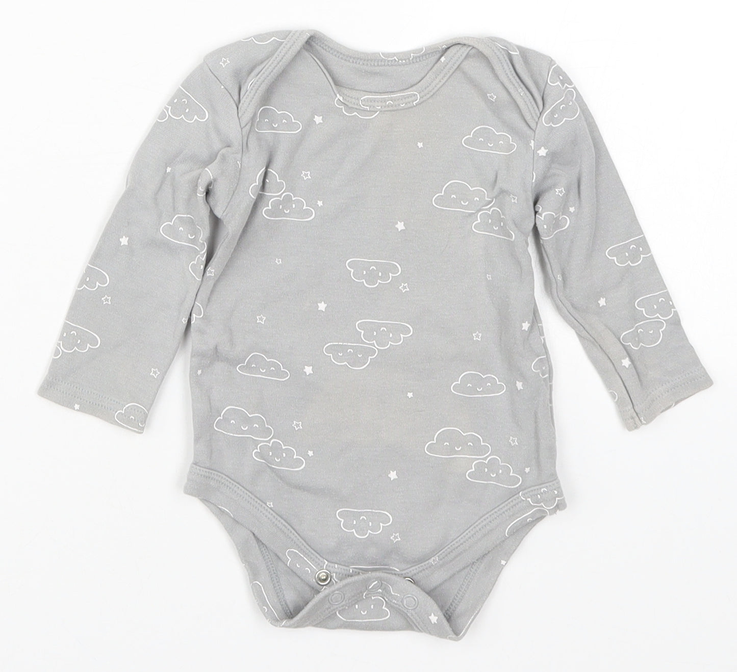 Matalan Baby Grey   Babygrow One-Piece Size 6-9 Months  - Clouds