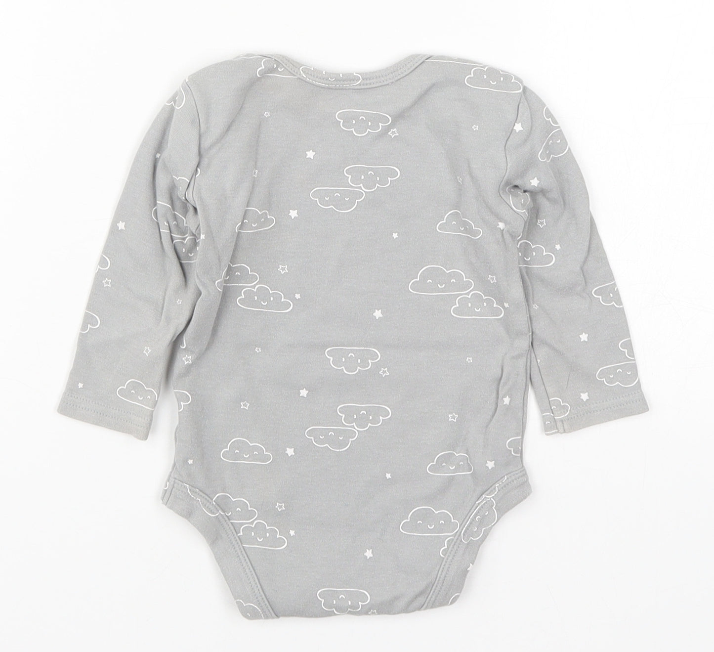 Matalan Baby Grey   Babygrow One-Piece Size 6-9 Months  - Clouds