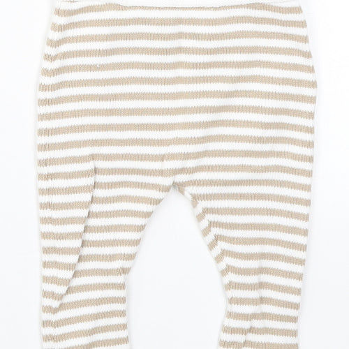 Matalan Baby Beige Striped Knit Sweatpants Trousers Size 3-6 Months  - Loungewear