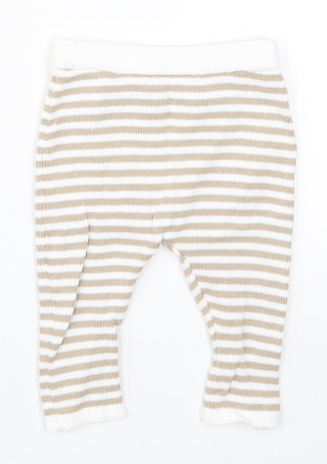 Matalan Baby Beige Striped Knit Sweatpants Trousers Size 3-6 Months  - Loungewear