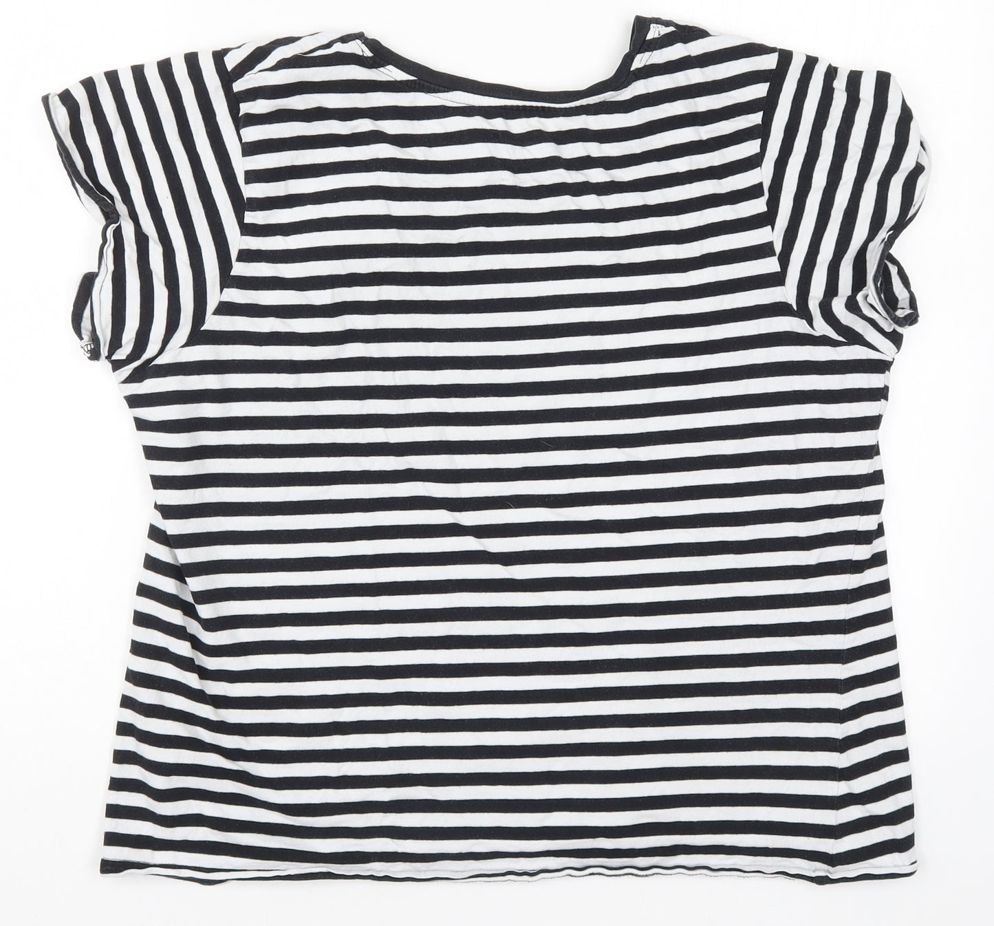 Primark Womens Black Striped  Top Pyjama Top Size 14  - Minnie Mouse