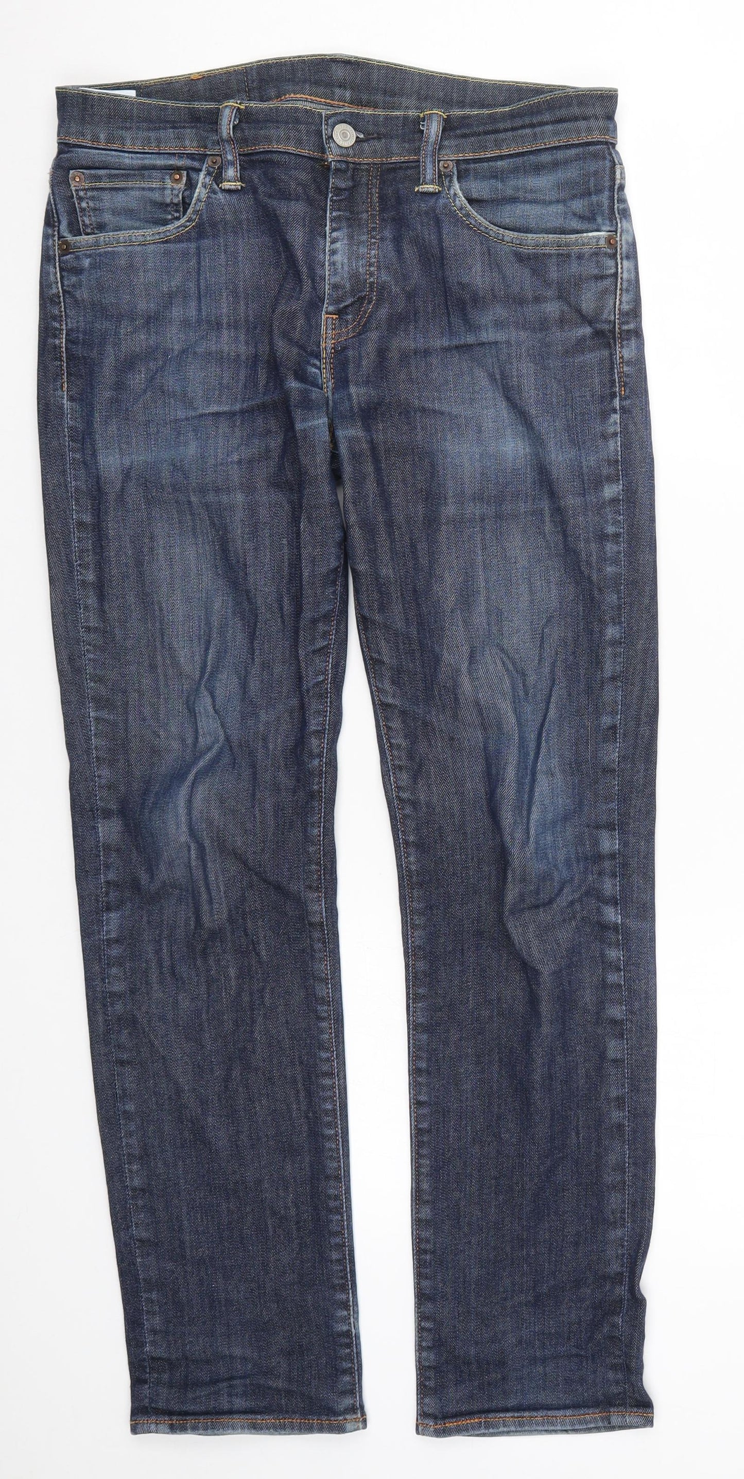 Levi's Mens Blue  Denim Straight Jeans Size 30 L30 in