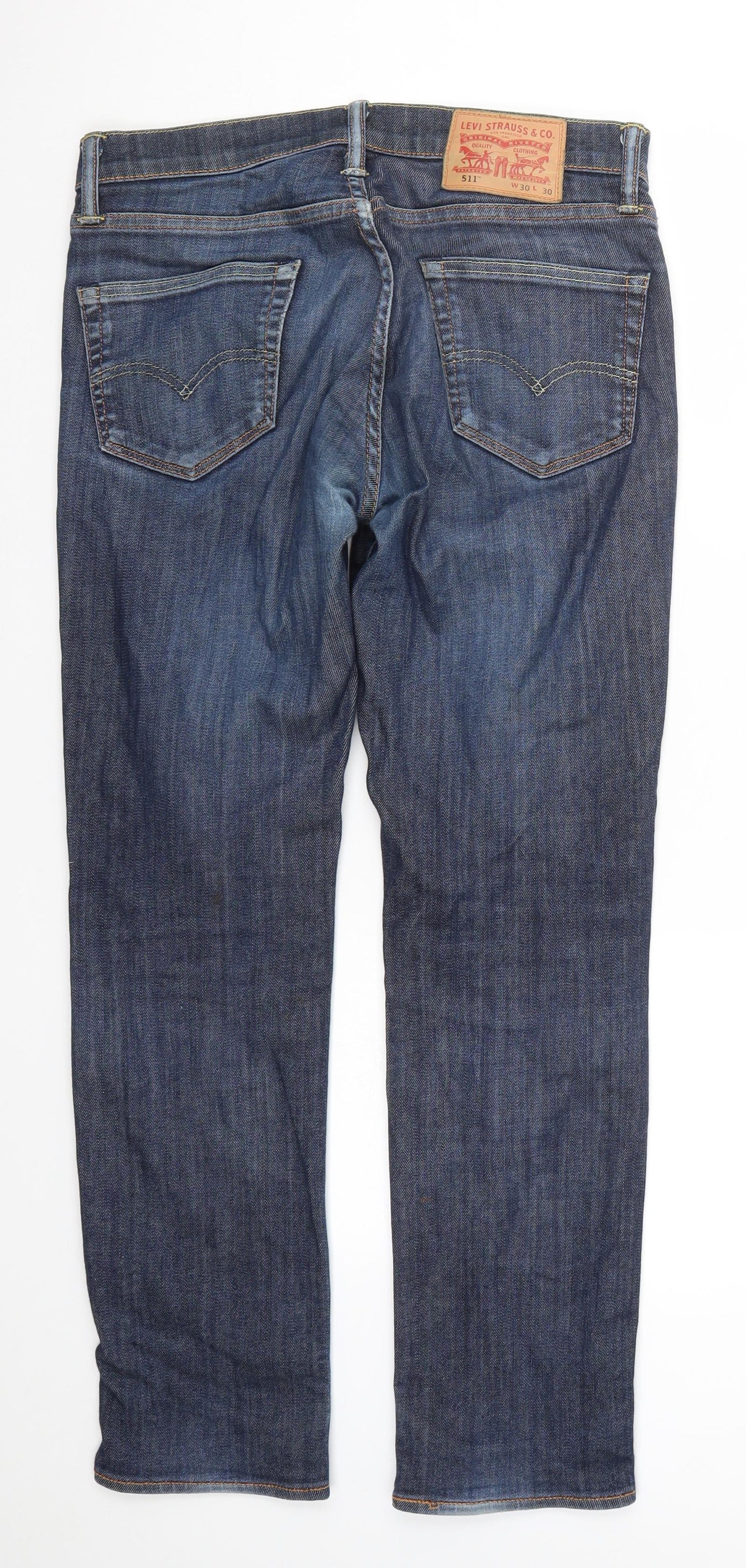 Levi's Mens Blue  Denim Straight Jeans Size 30 L30 in