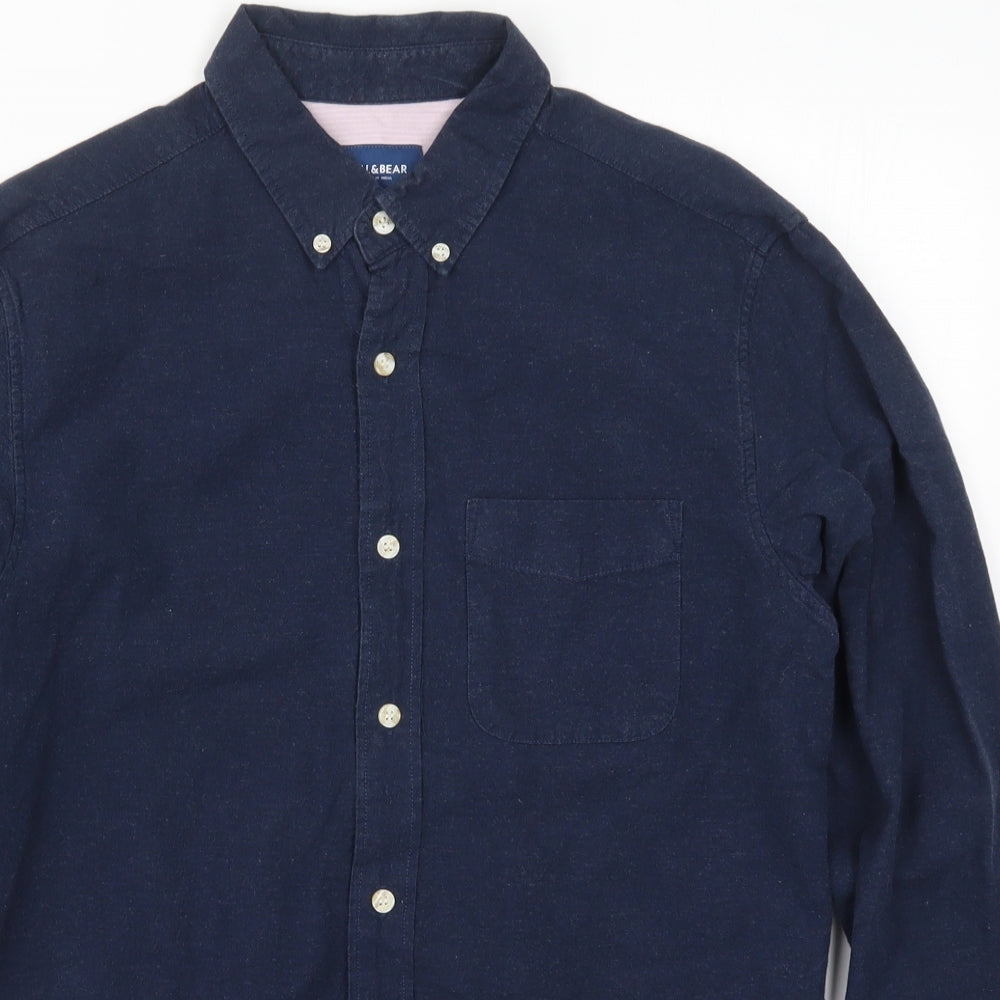 Pull & Bear Mens Blue    Button-Up Size M