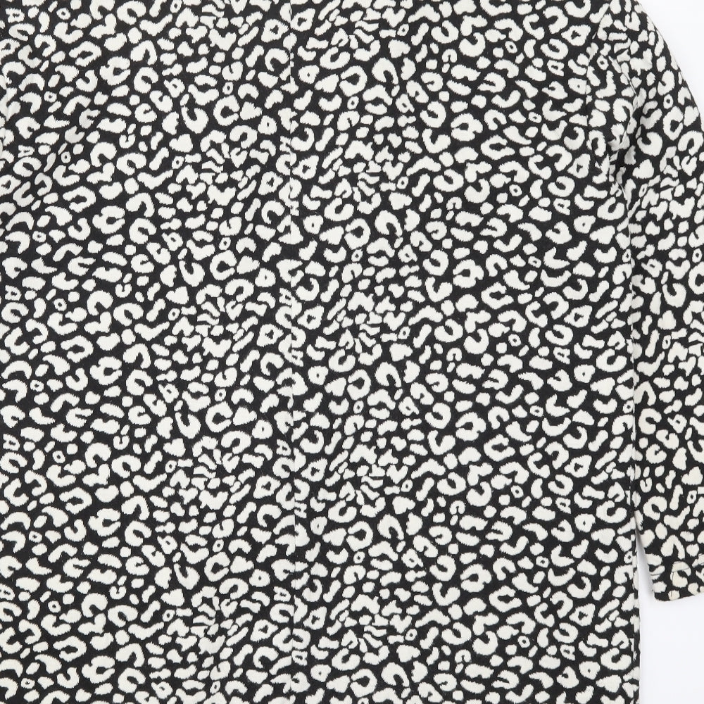 M&Co Womens Black Animal Print  Jacket  Size 14  - Black and White
