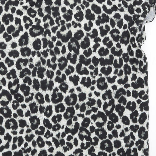 Pimkie Womens Grey Animal Print  Basic T-Shirt Size M