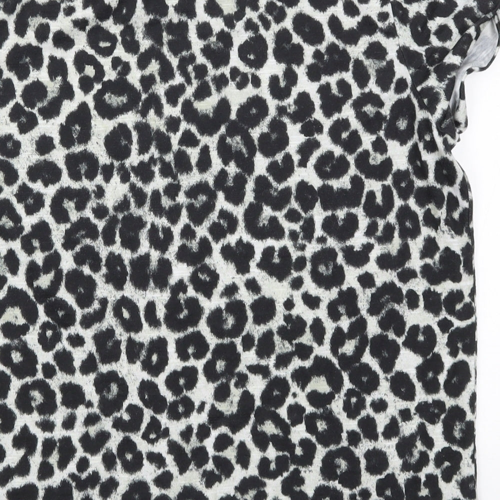 Pimkie Womens Grey Animal Print  Basic T-Shirt Size M