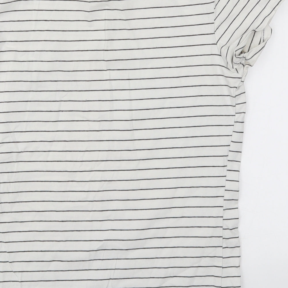 Atmosphere Womens White Striped  Basic T-Shirt Size 14