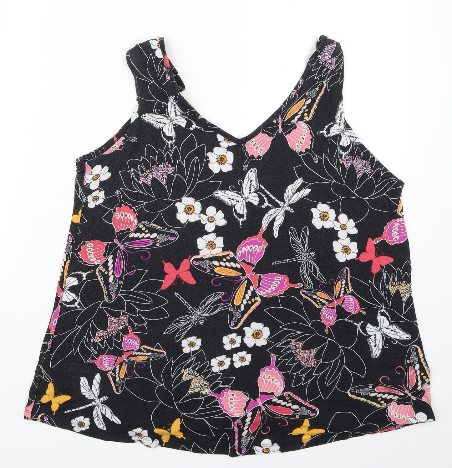 Marks and Spencer Womens Multicoloured   Basic Tank Size 14  - Butterflies