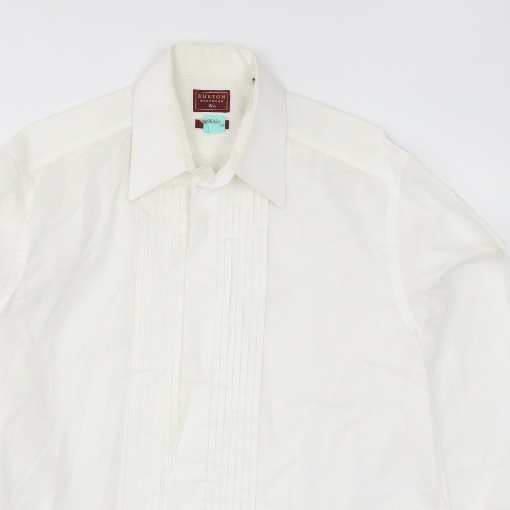 Burton Mens White    Dress Shirt Size 15.5