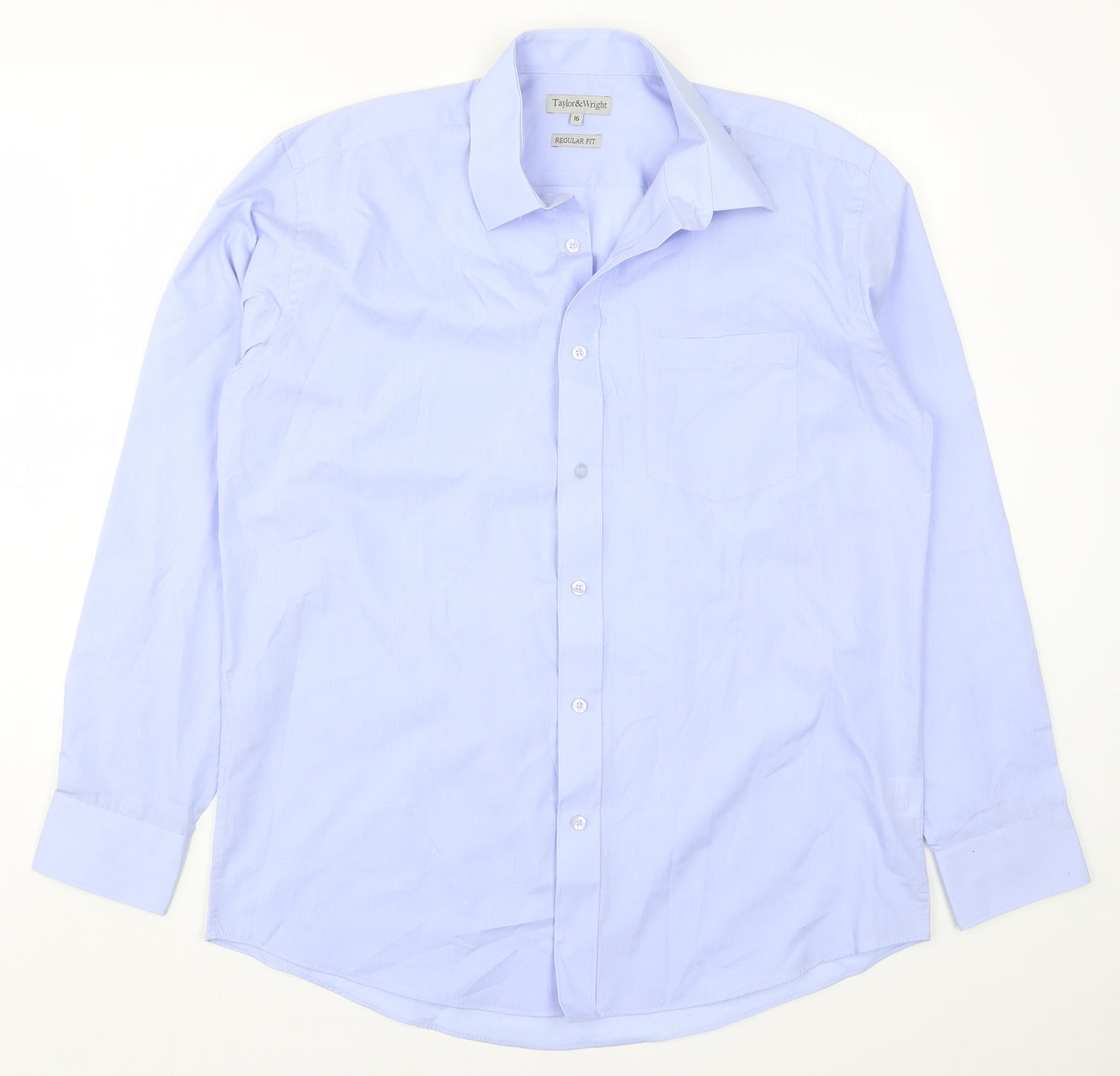 Taylor & Wright Mens Blue    Dress Shirt Size 16