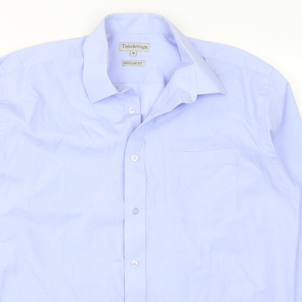 Taylor & Wright Mens Blue    Dress Shirt Size 16