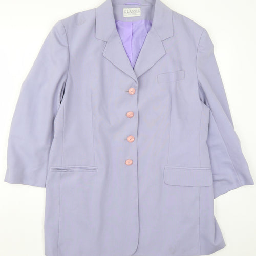 Classic Woman Womens Purple   Jacket Suit Jacket Size 18