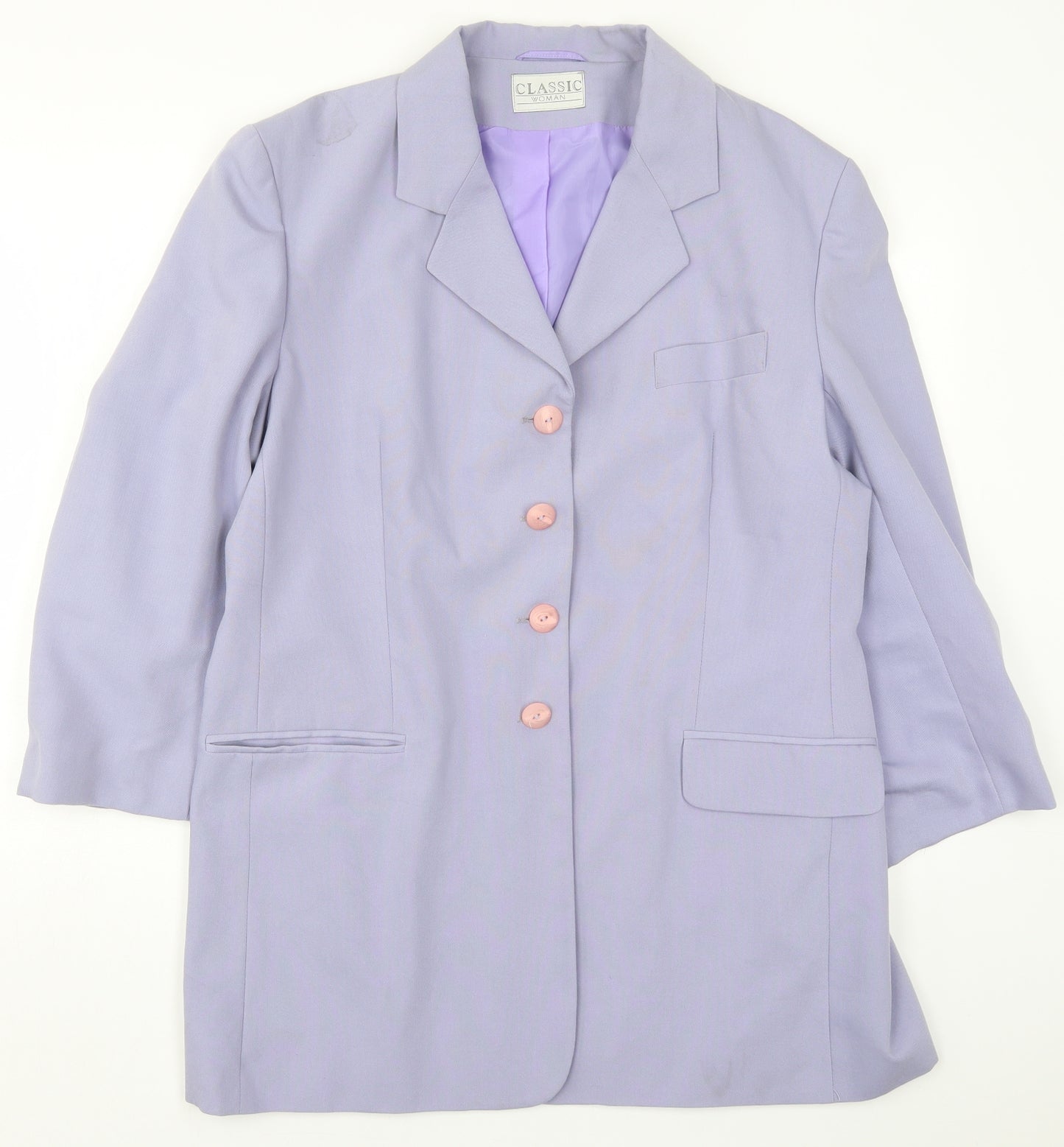 Classic Woman Womens Purple   Jacket Suit Jacket Size 18
