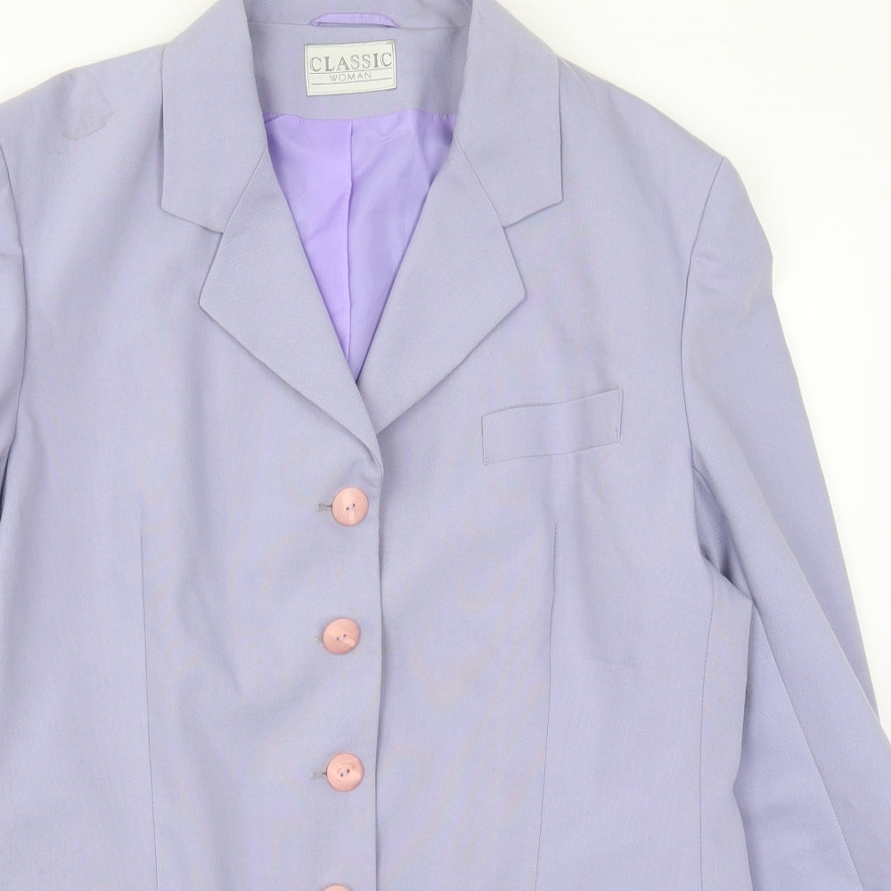 Classic Woman Womens Purple   Jacket Suit Jacket Size 18
