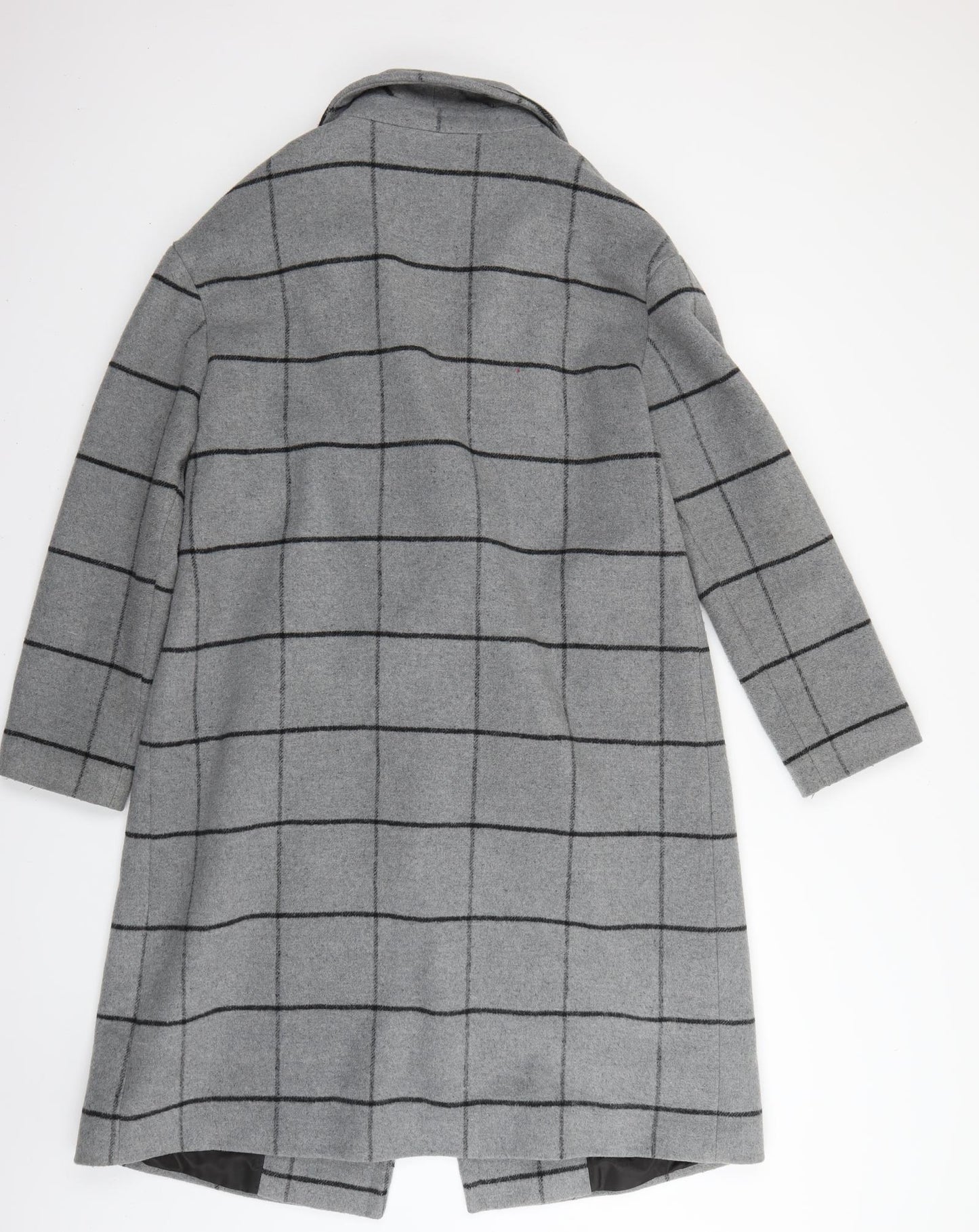 F&F Womens Grey Check  Pea Coat Coat Size 14