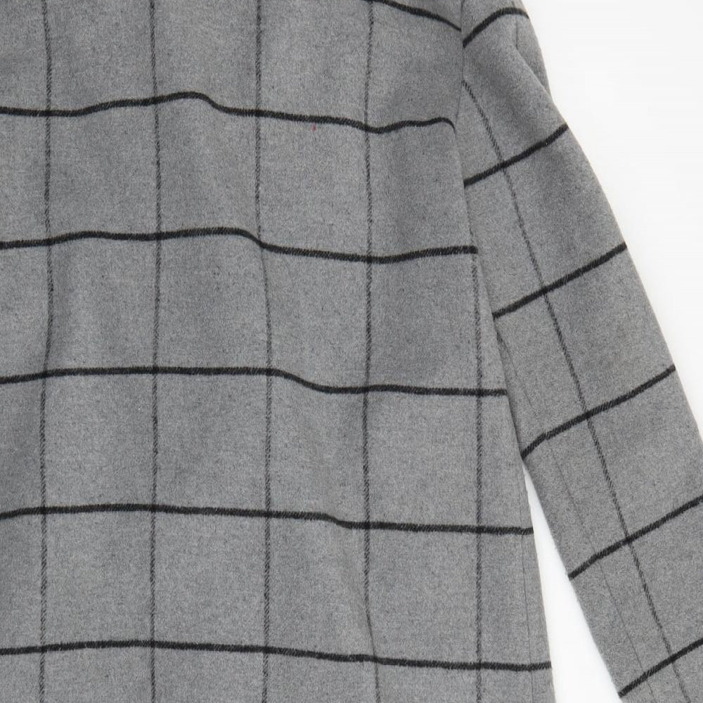 F&F Womens Grey Check  Pea Coat Coat Size 14