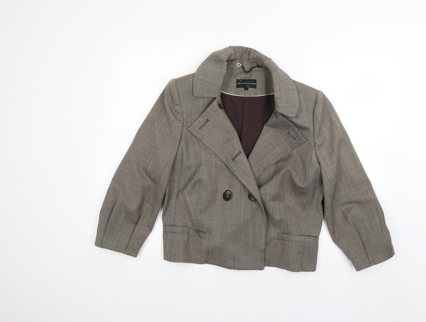 Marks & Spencer Womens Brown Argyle/Diamond  Overcoat Coat Size 16