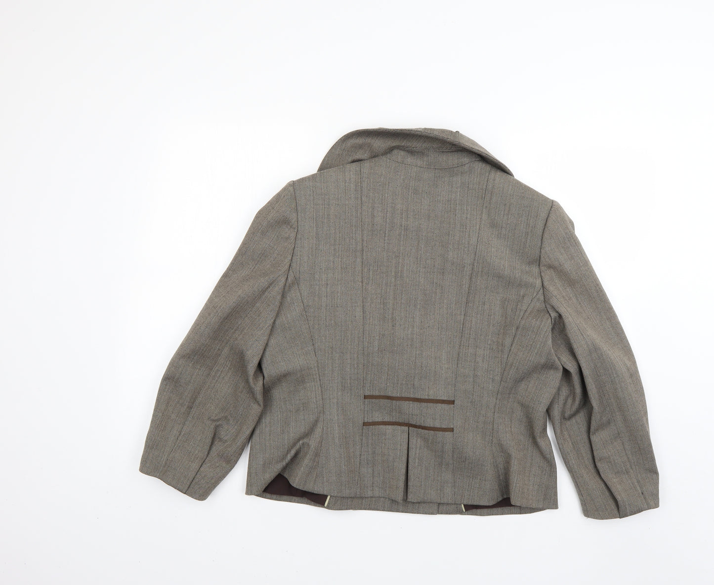 Marks & Spencer Womens Brown Argyle/Diamond  Overcoat Coat Size 16
