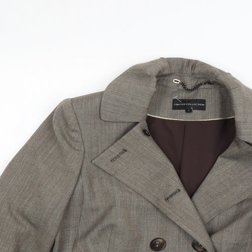 Marks & Spencer Womens Brown Argyle/Diamond  Overcoat Coat Size 16