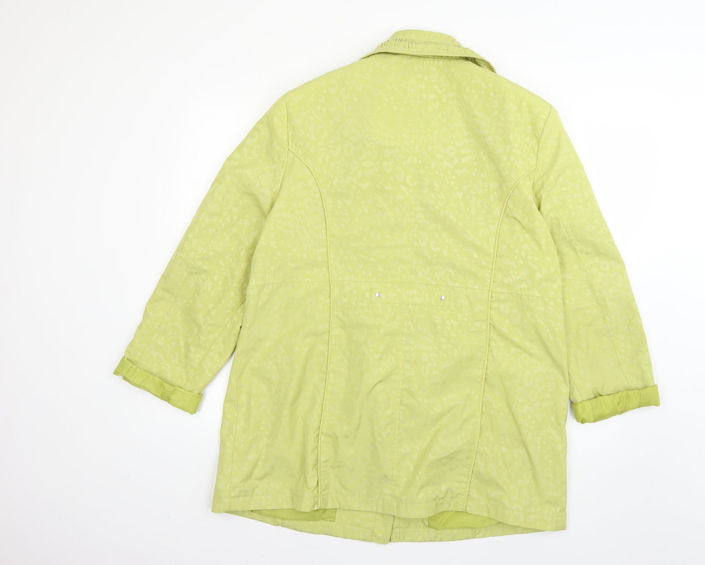 isle Womens Green Animal Print  Rain Coat Coat Size 18