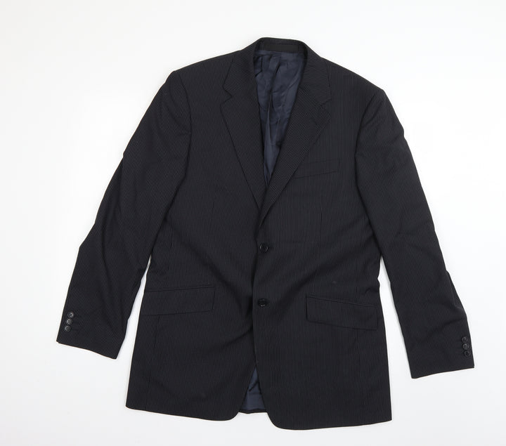 Marks and Spencer Mens Blue Striped  Jacket Blazer Size L