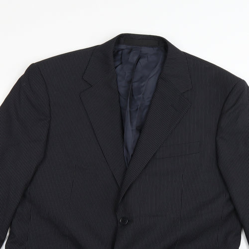 Marks and Spencer Mens Blue Striped  Jacket Blazer Size L