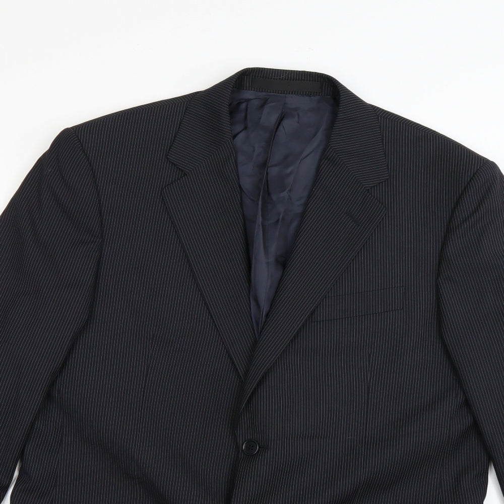 Marks and Spencer Mens Blue Striped  Jacket Blazer Size L