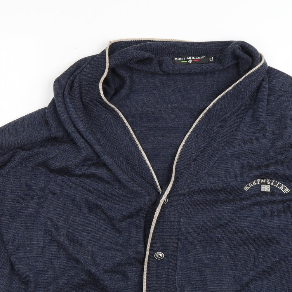 kurt miller Mens Blue   Cardigan Jumper Size 2XL