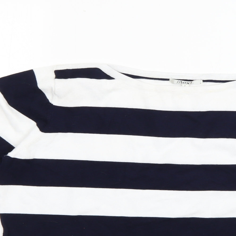 text Womens Multicoloured Striped  Pullover Jumper Size L