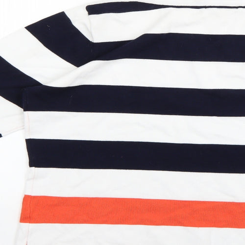 text Womens Multicoloured Striped  Pullover Jumper Size L
