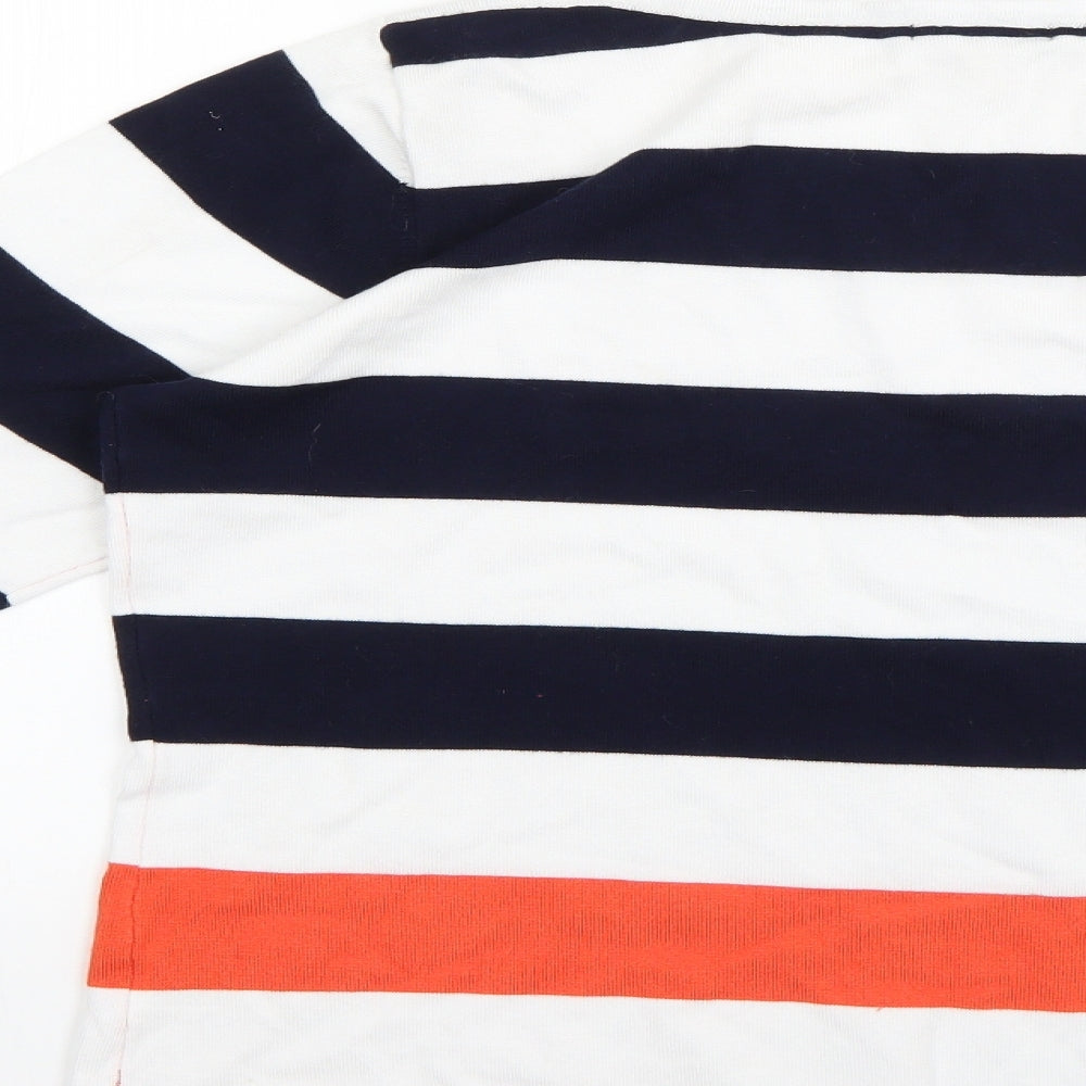 text Womens Multicoloured Striped  Pullover Jumper Size L