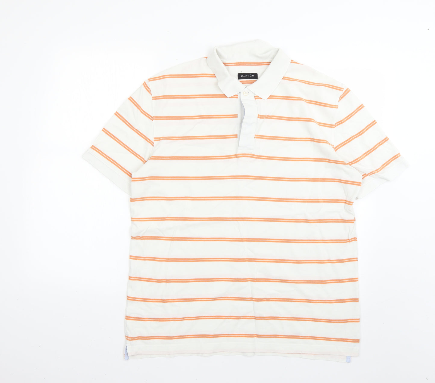Massimo Dutti Mens Multicoloured Striped   Polo Size L