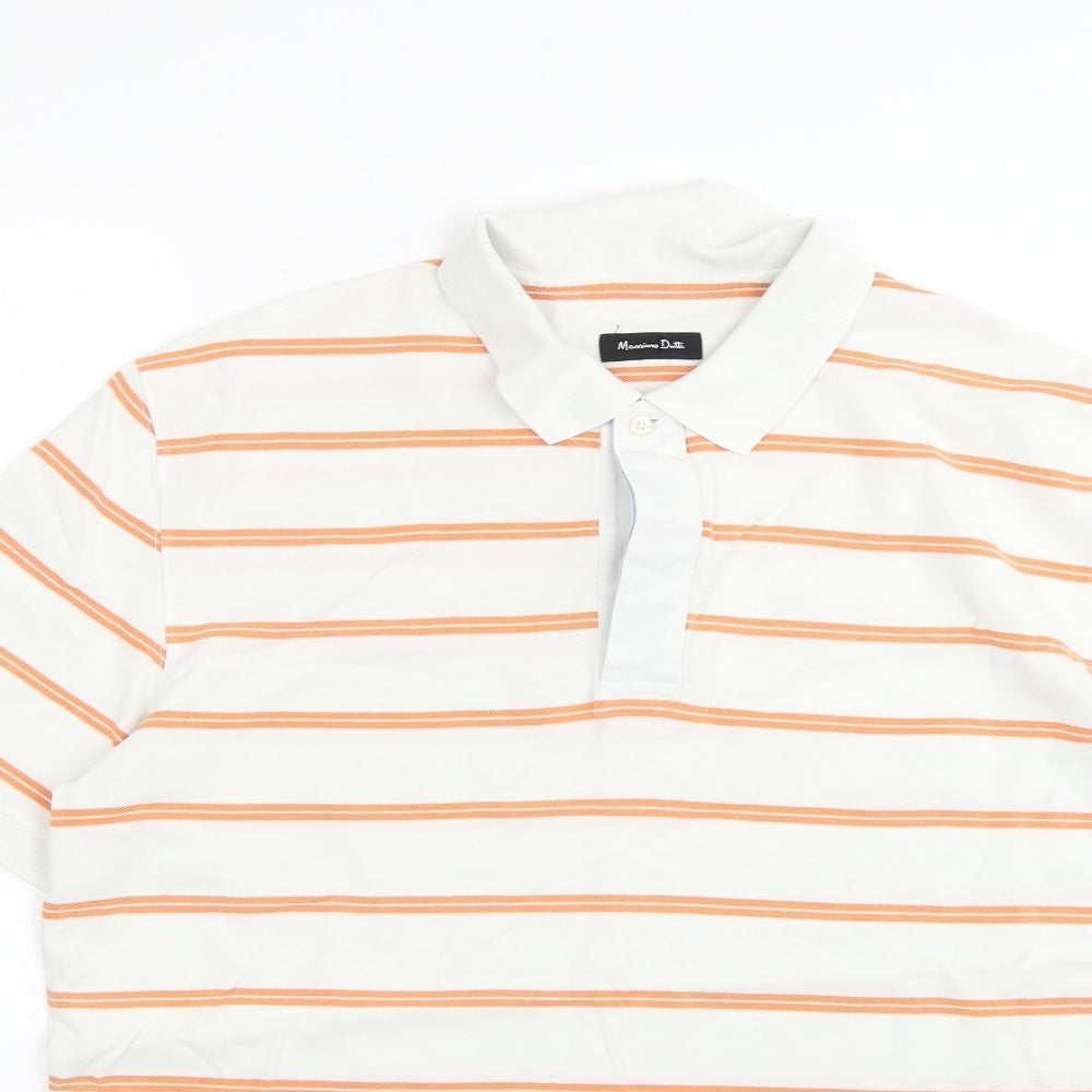 Massimo Dutti Mens Multicoloured Striped   Polo Size L