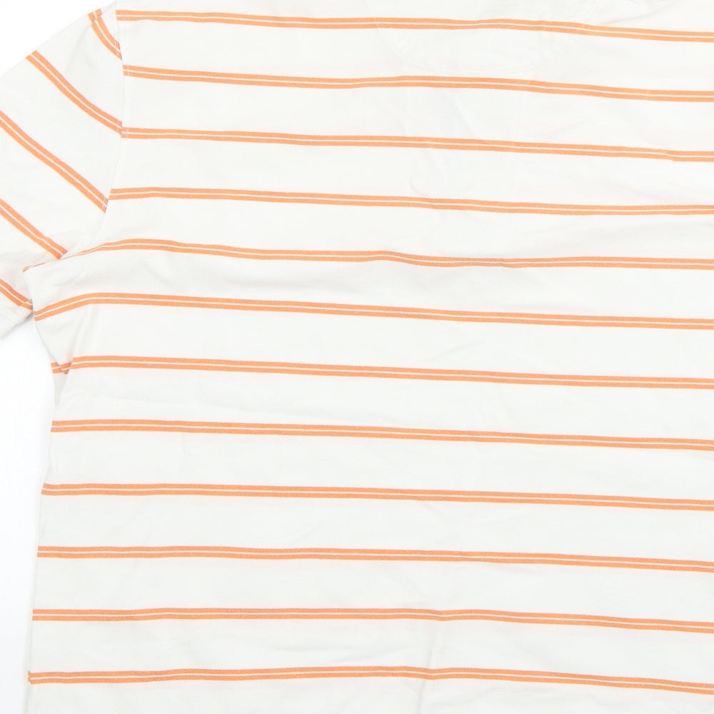 Massimo Dutti Mens Multicoloured Striped   Polo Size L