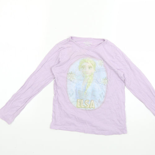 Primark Girls Purple Solid  Top Pyjama Set Size 6-7 Years