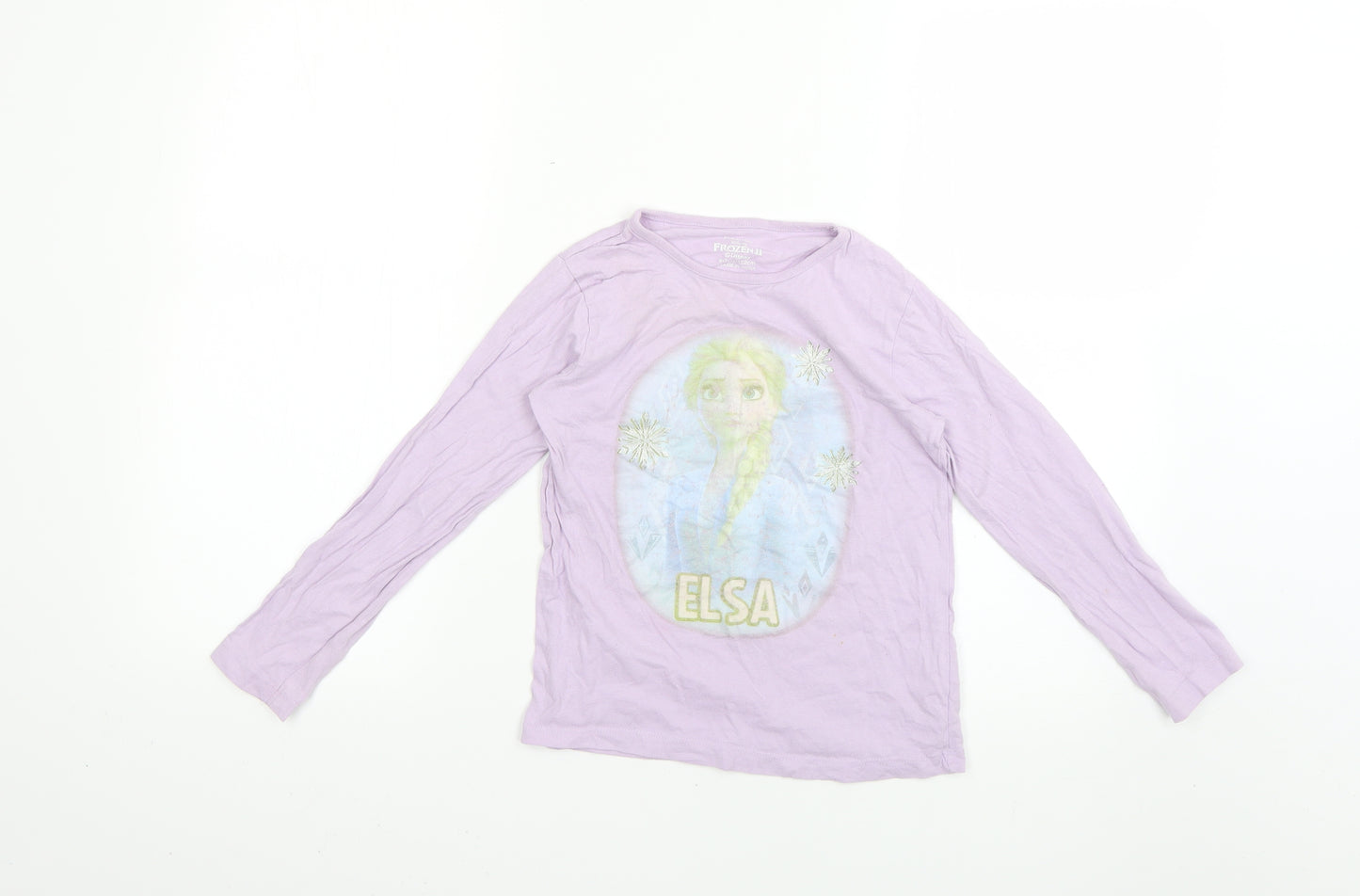 Primark Girls Purple Solid  Top Pyjama Set Size 6-7 Years