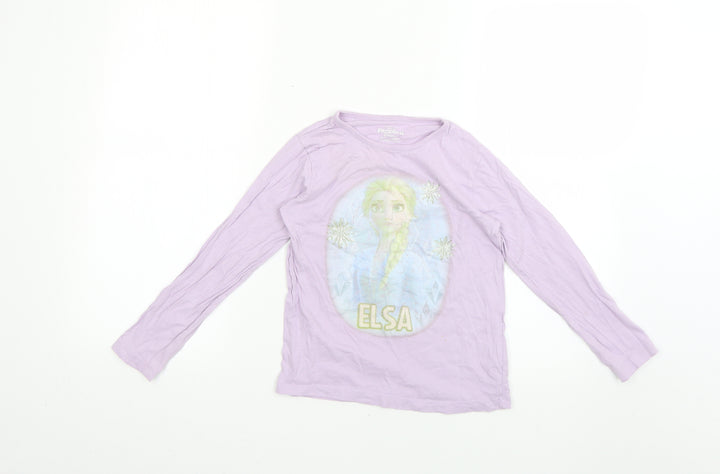 Primark Girls Purple Solid  Top Pyjama Set Size 6-7 Years