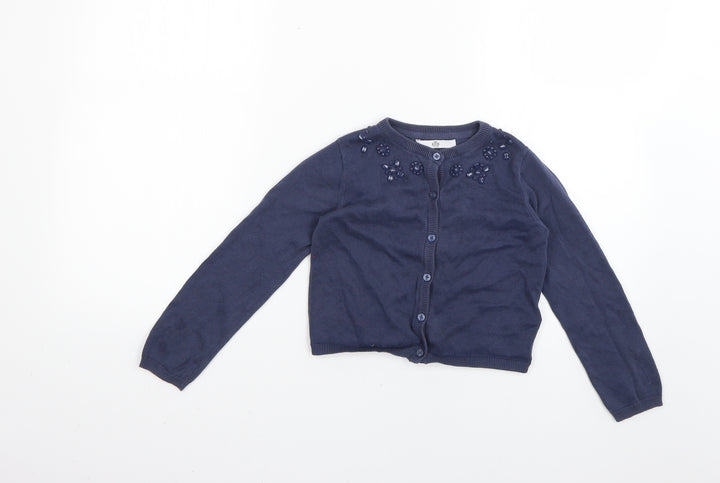 Marks and Spencer Boys Blue Cardigan Jumper Size 5-6 Years
