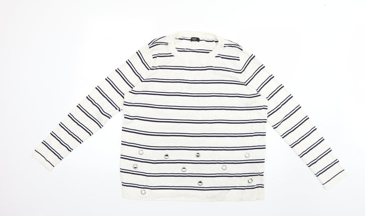 F&F Womens Multicoloured Striped  Pullover Jumper Size 14