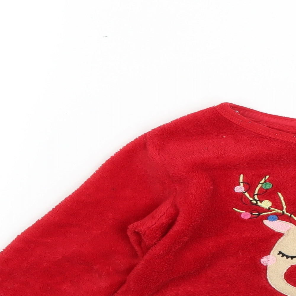 Primark Girls Red   Top Pyjama Top Size 2-3 Years  - Christmas