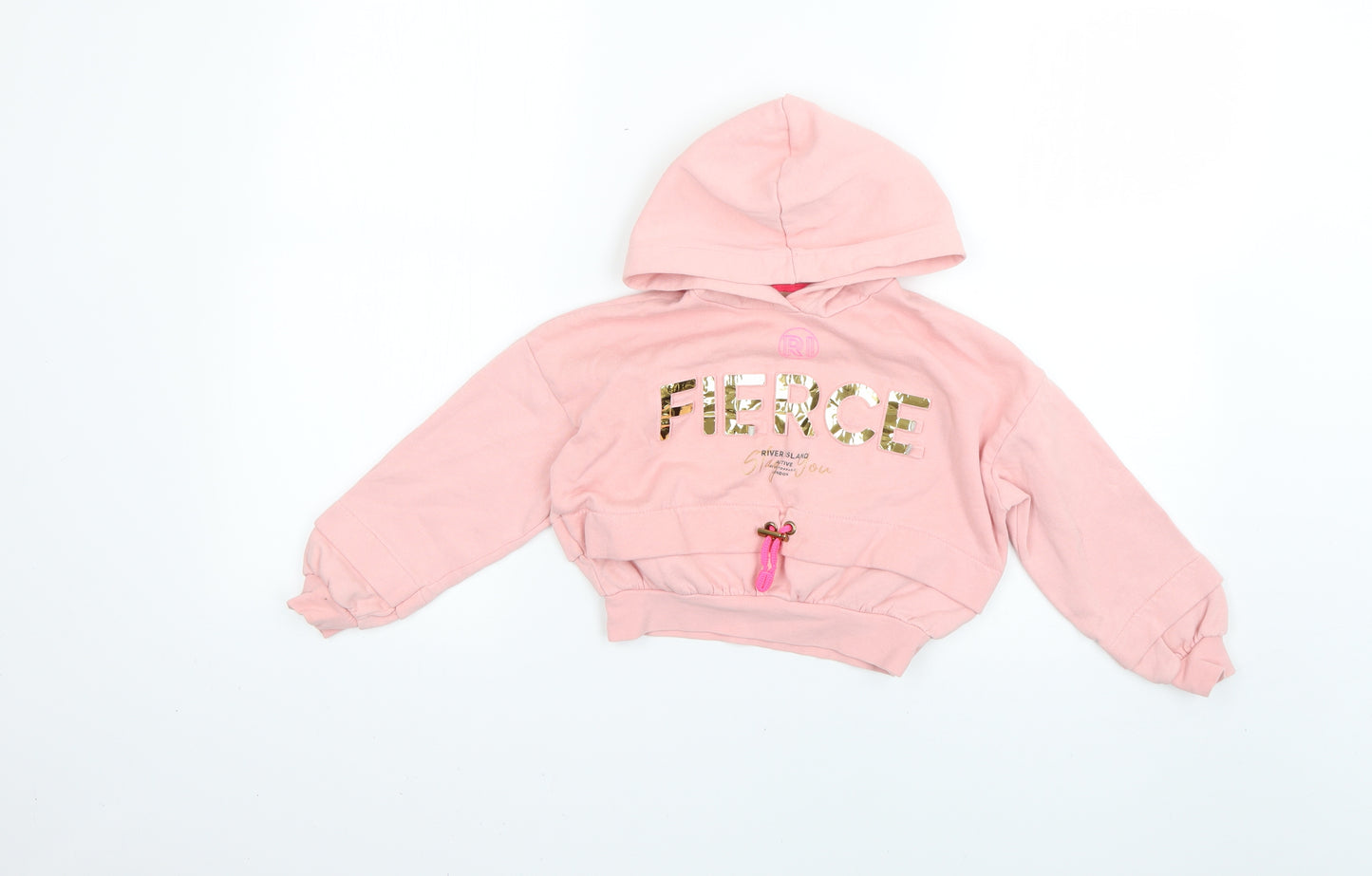 River Island Girls Pink   Pullover Hoodie Size 5-6 Years