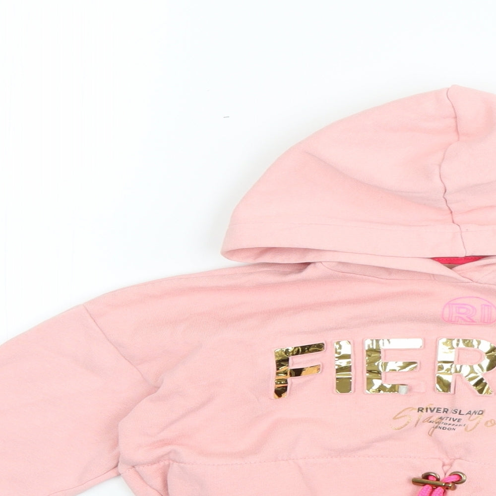 River Island Girls Pink   Pullover Hoodie Size 5-6 Years