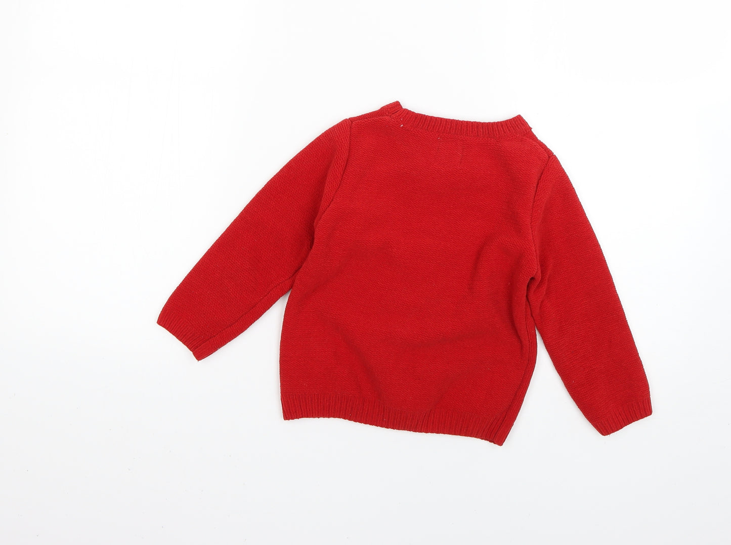 George Boys Red   Pullover Jumper Size 2-3 Years