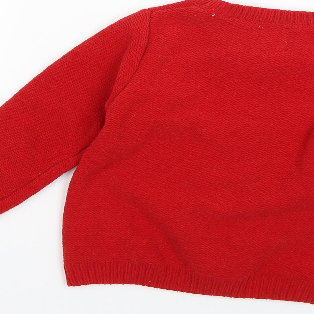 George Boys Red   Pullover Jumper Size 2-3 Years