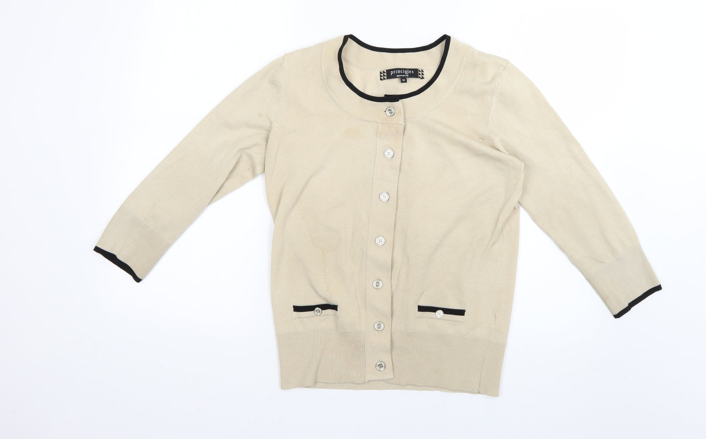 Principles Womens Beige   Cardigan Jumper Size 12