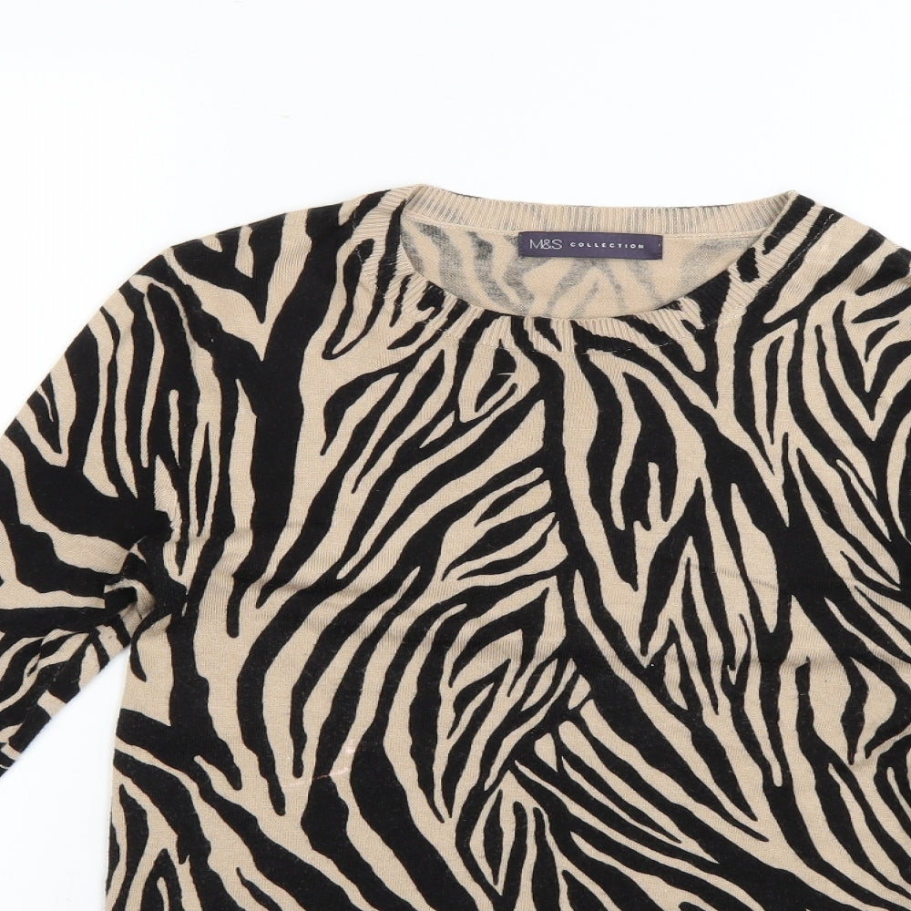 Marks and Spencer Womens Multicoloured Animal Print  Pullover Jumper Size 10