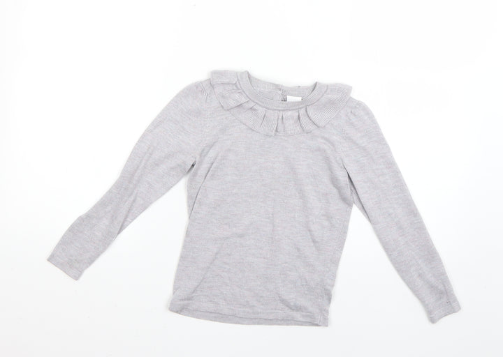 NEXT Girls Grey   Basic T-Shirt Size 5-6 Years