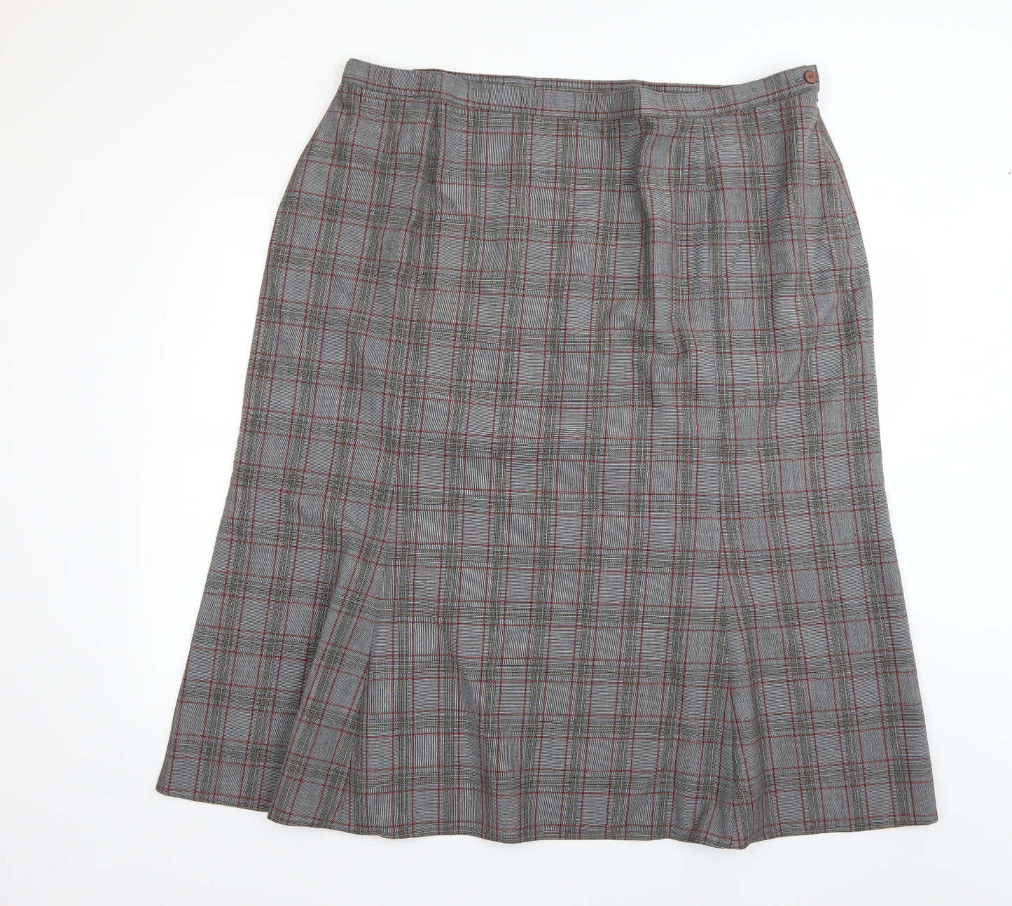 slimma Womens Grey Check  Flare Skirt Size 26