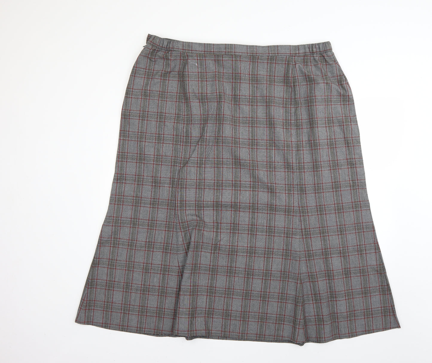 slimma Womens Grey Check  Flare Skirt Size 26